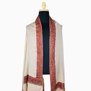 Kashmiri warm shawl wrap beige